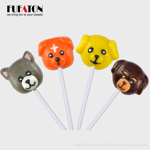 Hot sell handmade cartoon shaped lollipop candy for kids